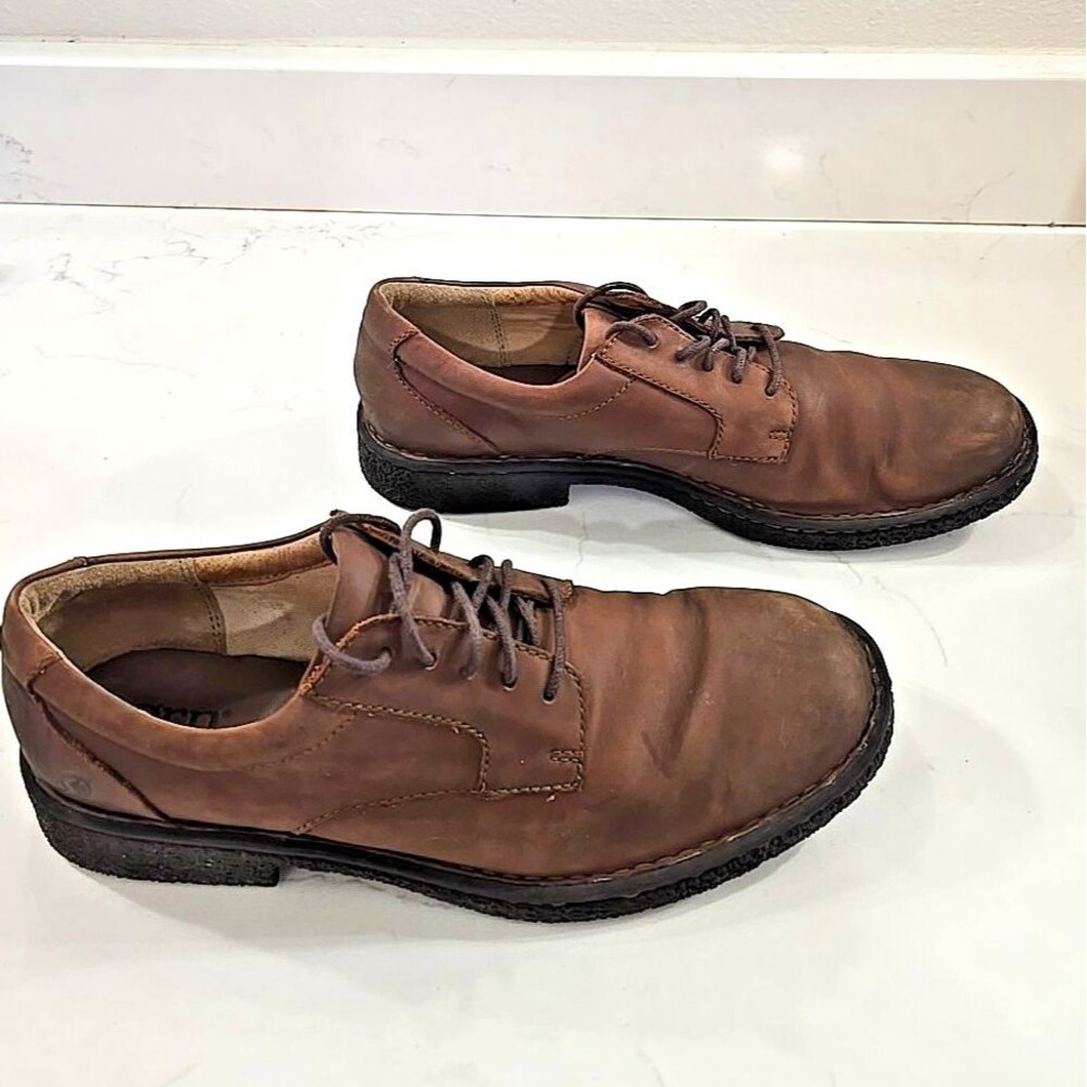 Born Shoes Mens Suede Oxford Lace Up Handcrafted Brown Leather Size 12 Comfort
